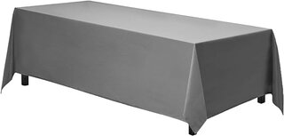 Pewter  Polyester 90in x 132in Rectangular Tablecloth