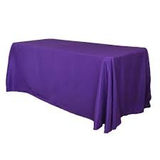 Purple Polyester 90in x 132in Rectangular Tablecloth