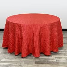 Red Crinkle 132" Round Tablecloth