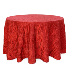 Red Crinkle 132" Round Tablecloth