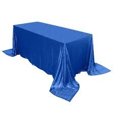 Royal Blue Glimmer Sequin 90in x 156in Rectangular Tablecloth