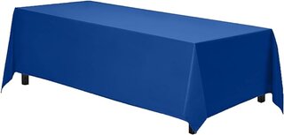 Royal Blue Polyester 90in x 132in Rectangular Tablecloth