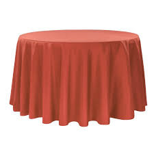 Rust Polyester 120in Round Tablecloth