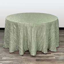 Sage Green Crushed 132in Round Tablecloth