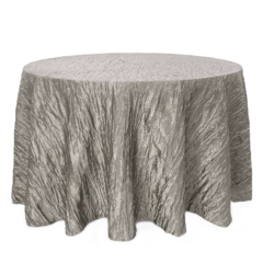 Silver Accordion Crinkle 120" Round Tablecloth
