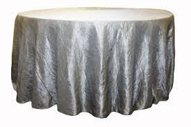 Silver Crushed 108in Round Tablecloth