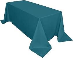 Teal Polyester 90in x 132in Rectangular Tablecloth