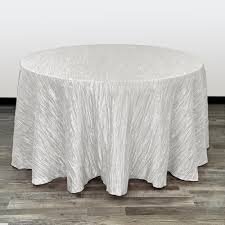 White Crinkle 132in Round Tablecloth