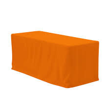 Orange Polyester 90'' x 156'' Rectangular Tablecloth