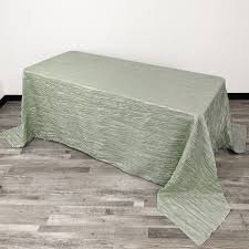 Sage Green Crushed 90in x 156in Rectangular Tablecloth