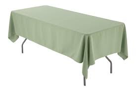 Sage Green Polyester 90in x 132in Rectangular Tablecloth