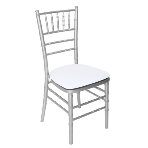 Silver Chiavari Chair with Seat Cushion