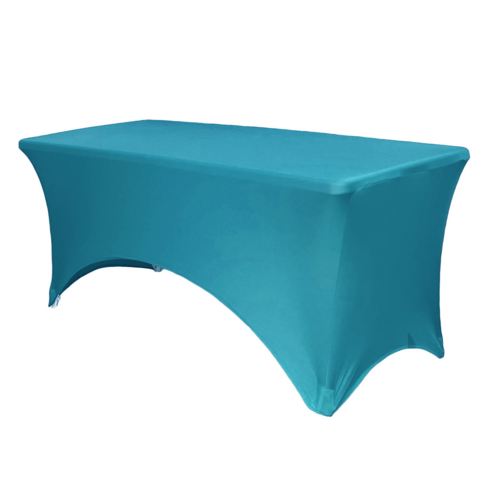 Turquoise Spandex 8' Rectangular Table Cover