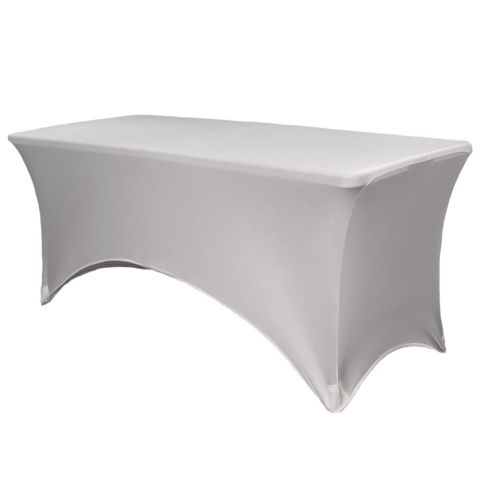 Silver Spandex 8' Rectangular Table Cover