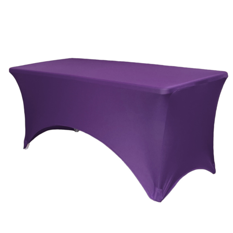 Purple Spandex 8' Rectangular Table Cover
