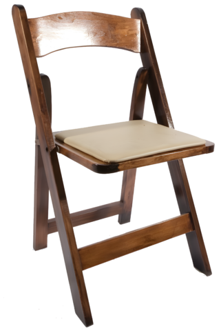 Brown Walnut Wood Padded Chair