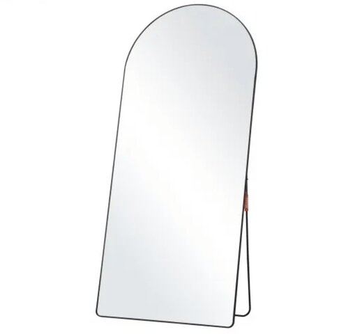 Black Metal Arched Mirror