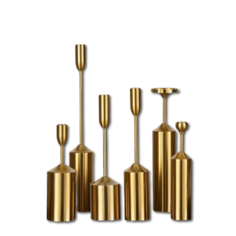 Gold Euro Candlestick Set (6 pieces)