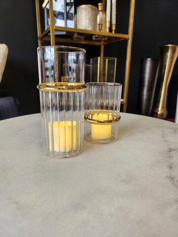 Optic Glass Votive Set- 2 piece