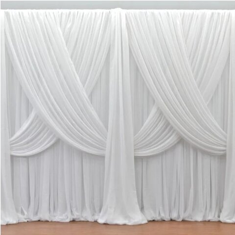 Wedding Pipe & Drape - Sheer Drape White