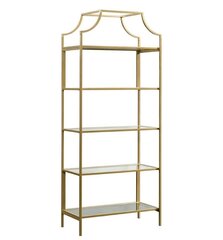 Gold Metal and Glass Display Shelf