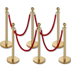 Gold Stanchions w/ Red Velvet Rope