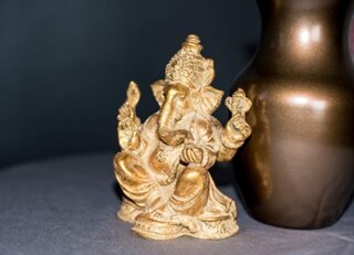 Golden Ganesh Indian God Statue