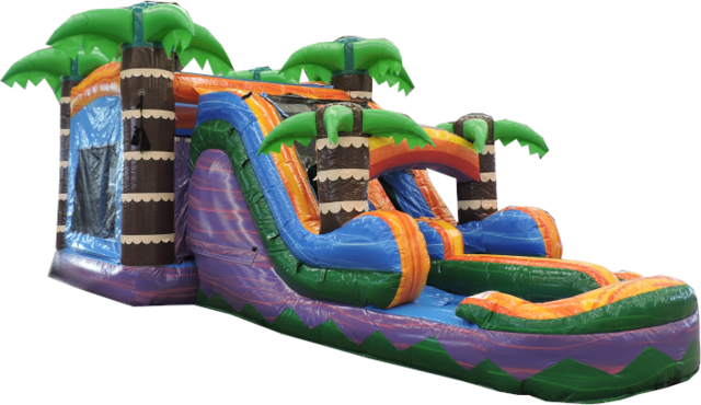 Tiki Plunge Bounce House with Slide