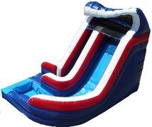 Patriotic Plunge Inflatable Water Slide with Pool 