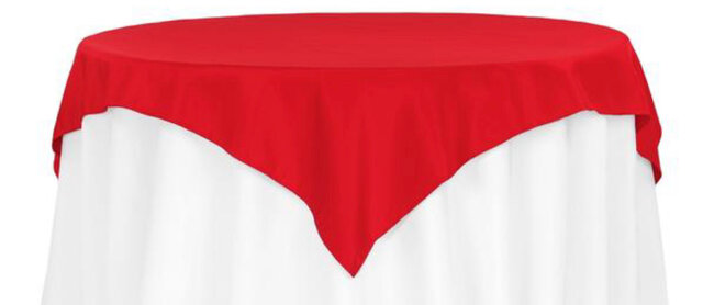 54”x54” Red polyester overlay 