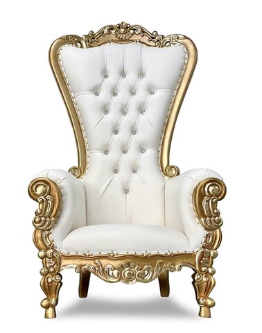 Gold/ Ivory Throne Chair