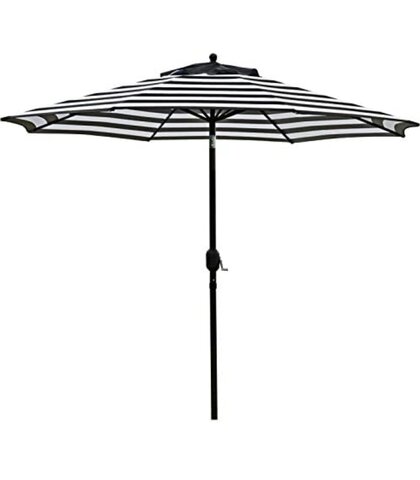 Black and White Stripe Patio Umbrella 9ft