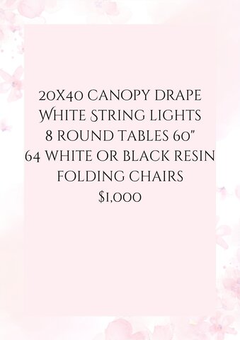 20x40 canopy drape package A