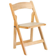 natural tan wood folding chair