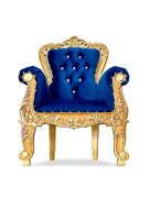 kids 39"  Navy Blue/Gold Throne Chair