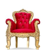 Kids 39" Red/Gold Throne Chair