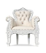 Kids 39" White Throne Chair