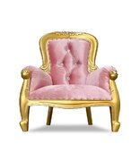 Kids 26" Gold/Pink Throne Chair