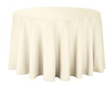 132' ivory round polyester tablecloth