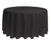 132' black round polyester tablecloth 