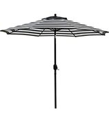 Black and White Stripe Patio Umbrella 9ft