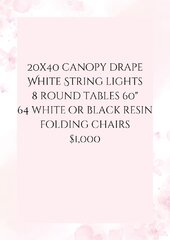 20x40 canopy drape package A