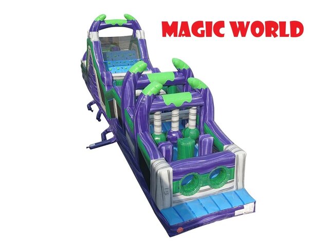 PURPLE AND GREEN BEAST 63 FT OBSTACLE COURSE