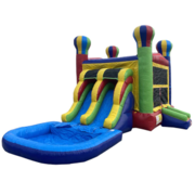 Dual Slide Bounce House Combo w/pool 