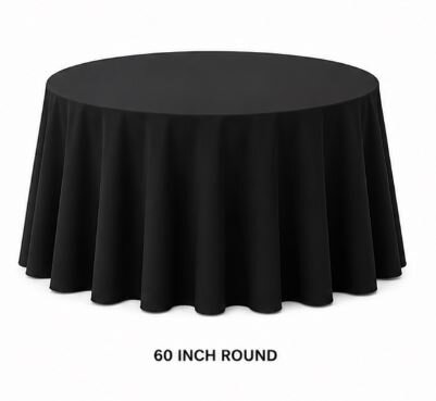 60in Black Round Table Linens