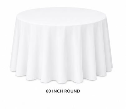 60in White Round Table Linens