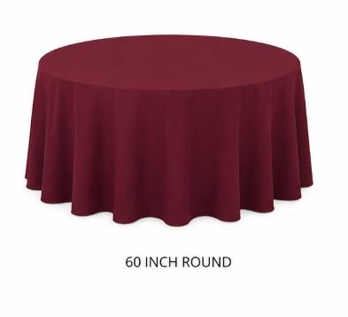 60in maroon Round Table Linens