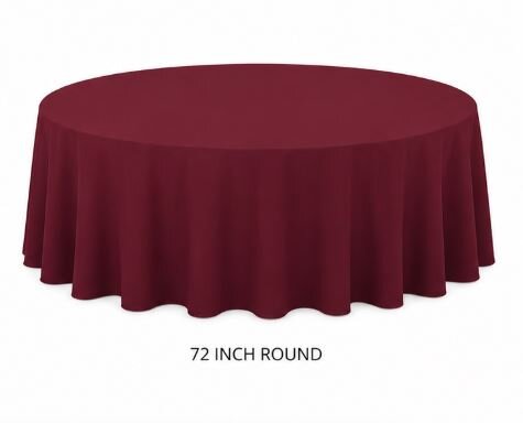 72in Maroon Color Round Table Linens