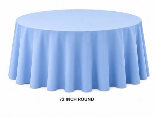 72in Light Blue Round Table Linens