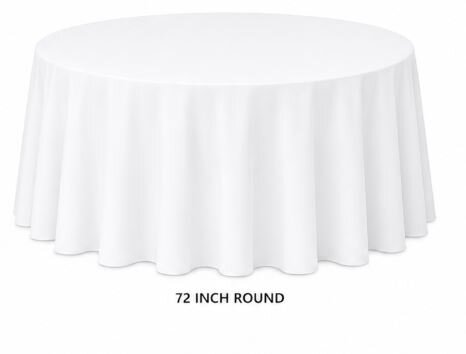 72in White Round Table Cloths